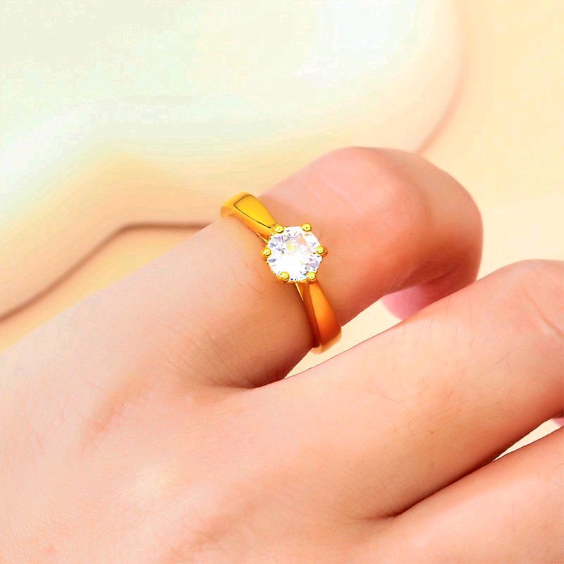 Cincin Berlian Pentagon boleh laras | Emas GP Premium (Gold Plated Premium 24 K)