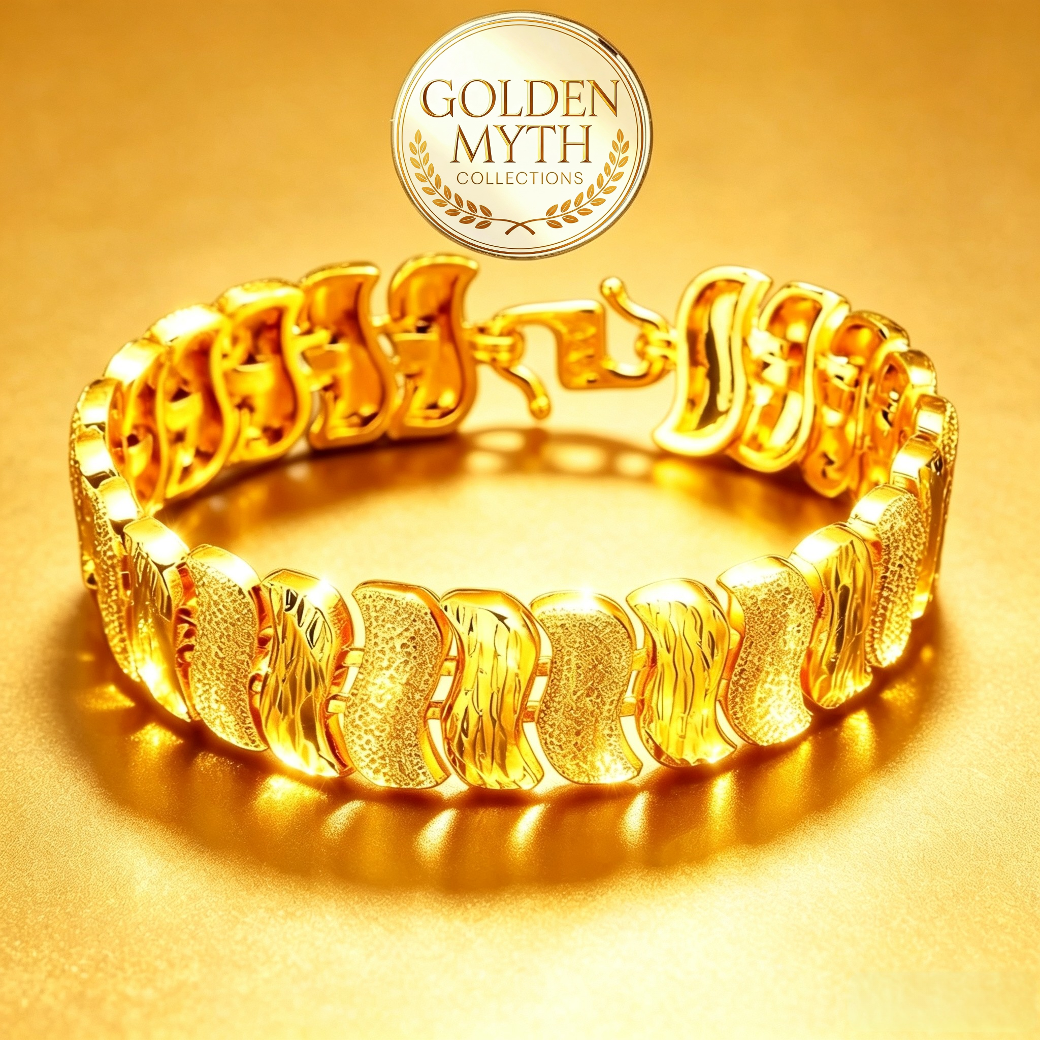 (30g 1.4cm) Rantai tangan lengkok Anggun | Emas Aloi GP Premium (Gold Plated with 24 K)