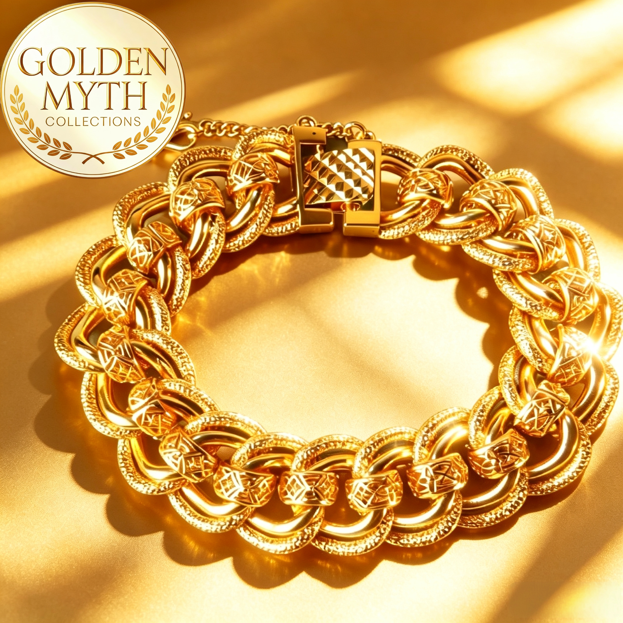 Rantai Tangan Koko King Kendi Berpasir (73g, 2cm lebar) | Emas Aloi GP Premium ( Gold Plated with 24 K)