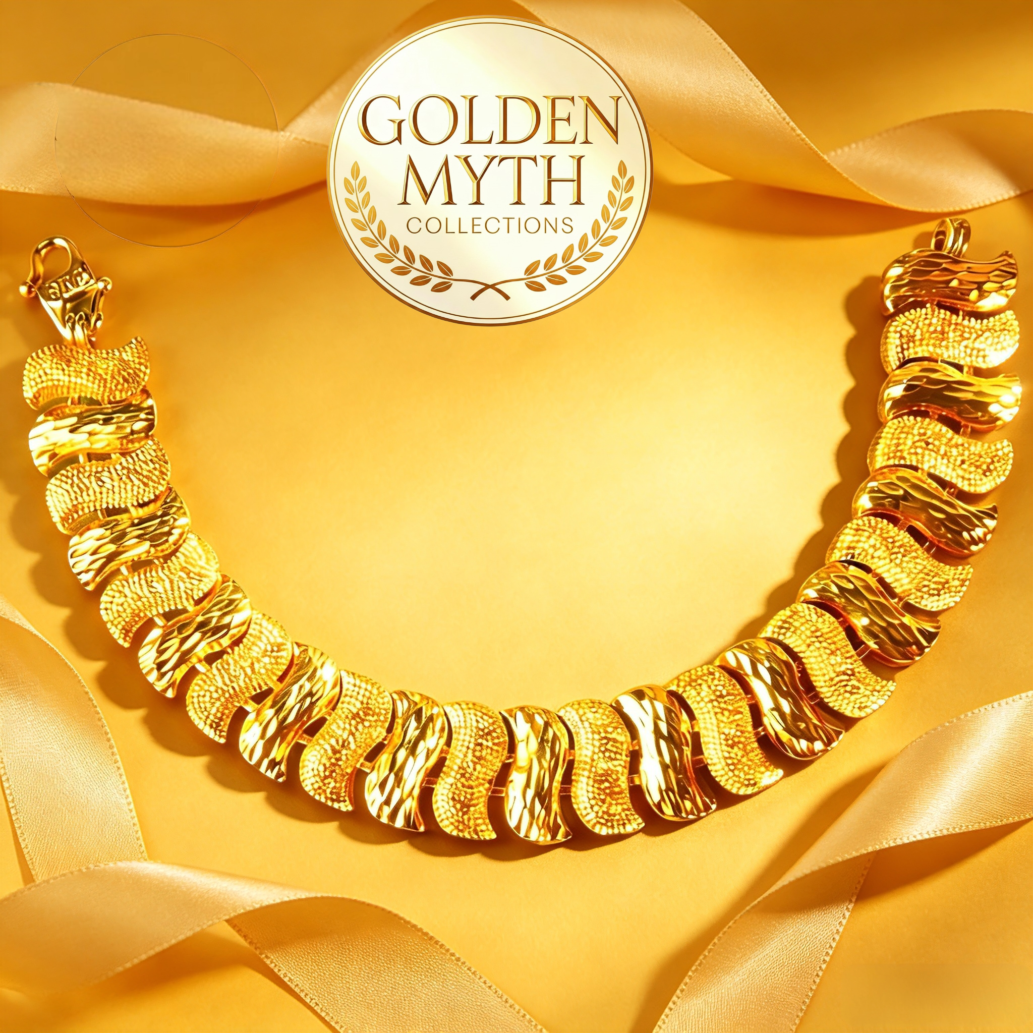(30g 1.4cm) Rantai tangan lengkok Anggun | Emas Aloi GP Premium (Gold Plated with 24 K)