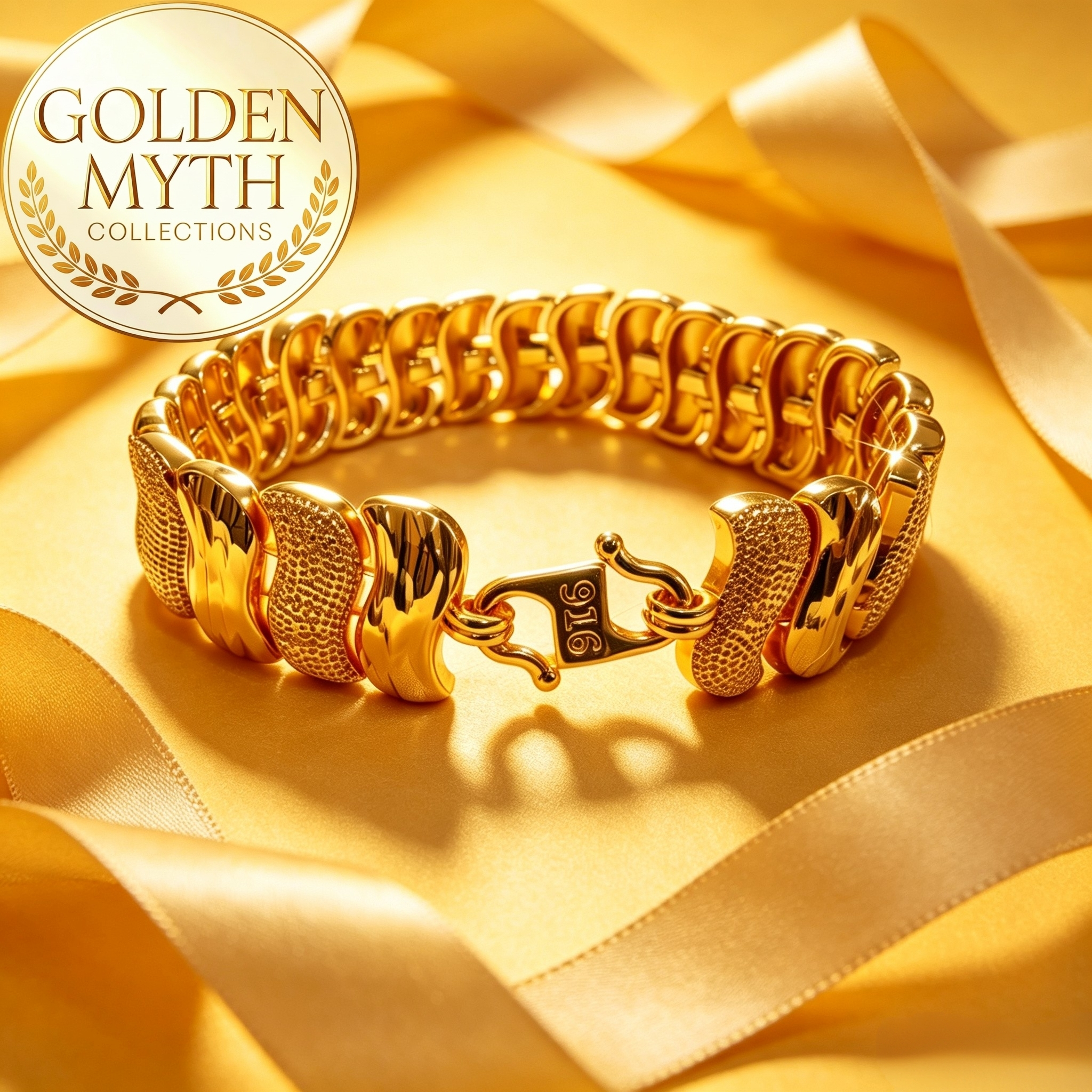 (30g 1.4cm) Rantai tangan lengkok Anggun | Emas Aloi GP Premium (Gold Plated with 24 K)