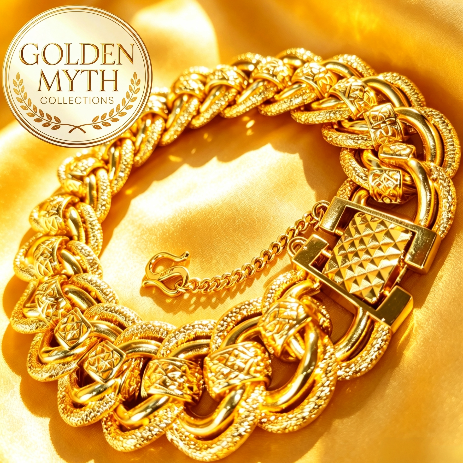 Rantai Tangan Koko King Kendi Berpasir (73g, 2cm lebar) | Emas Aloi GP Premium ( Gold Plated with 24 K)