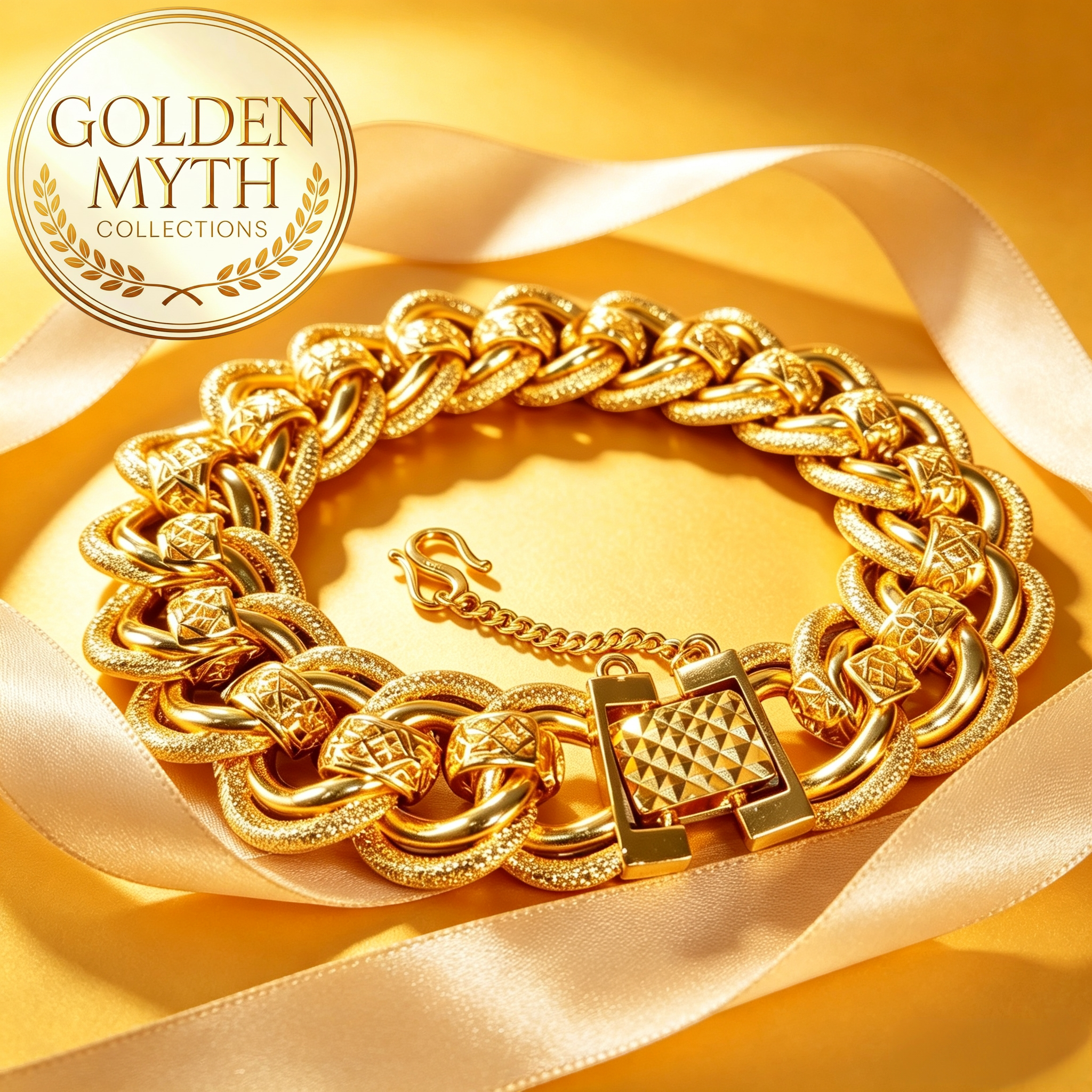 Rantai Tangan Koko King Kendi Berpasir (73g, 2cm lebar) | Emas Aloi GP Premium ( Gold Plated with 24 K)
