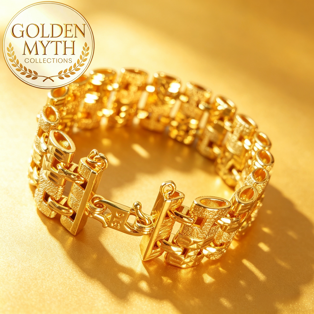 Myth.Co (57g) (LEBAR :20mm) Gelang corak HH | Emas Aloi GP Premium (Saduran Emas 24 K)