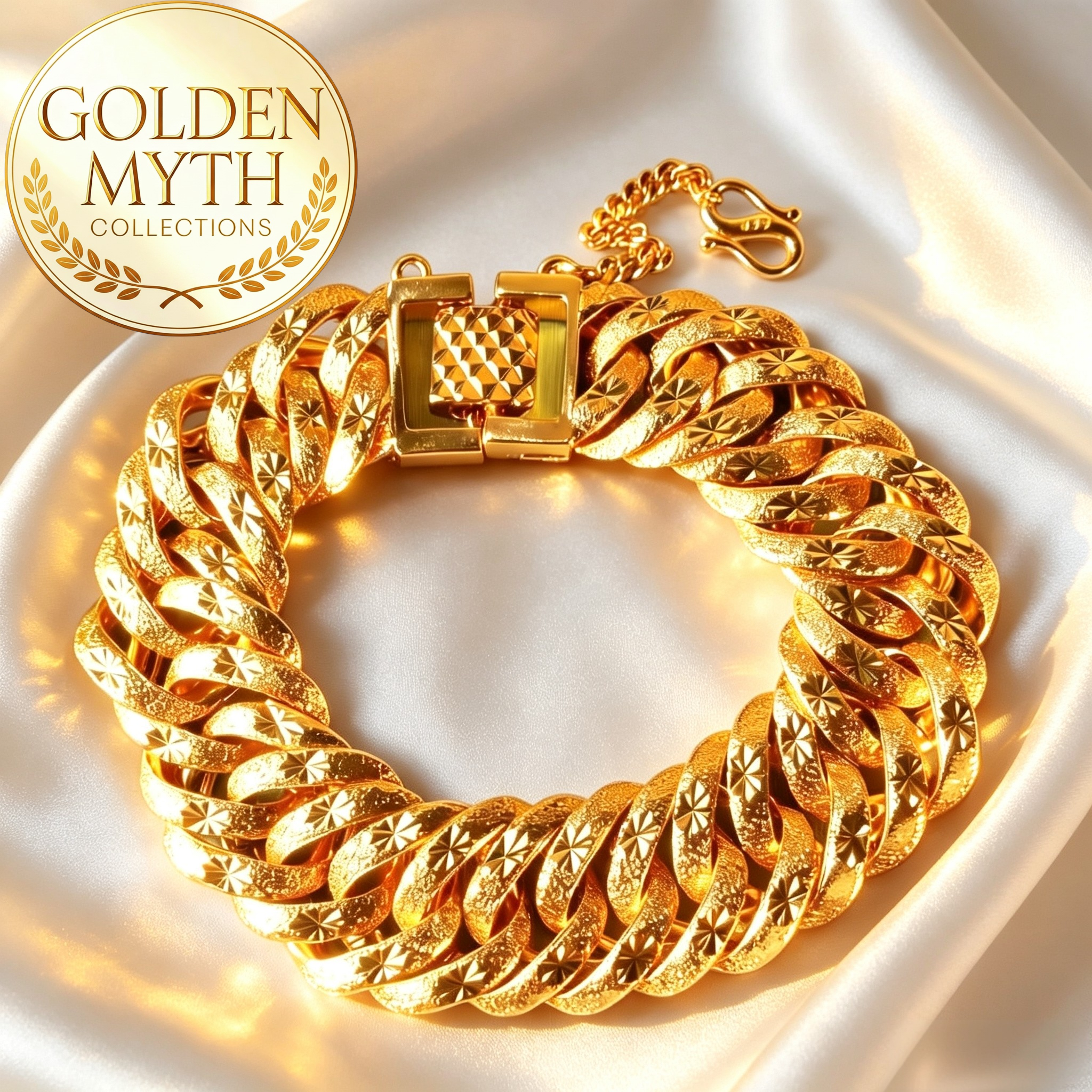 Myth.Co (63g 1.7cm) | Rantai tangan Koko lipan berbintang tepi | | Emas Aloi GP Premium ( Gold Plated with 24 K)