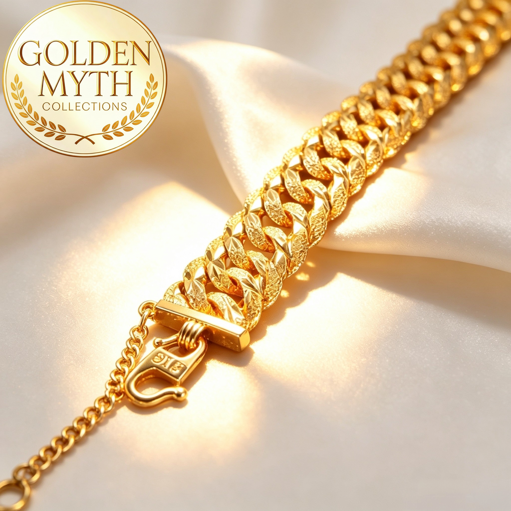 Myth.Co (63g 1.7cm) | Rantai tangan Koko lipan berbintang tepi | | Emas Aloi GP Premium ( Gold Plated with 24 K)