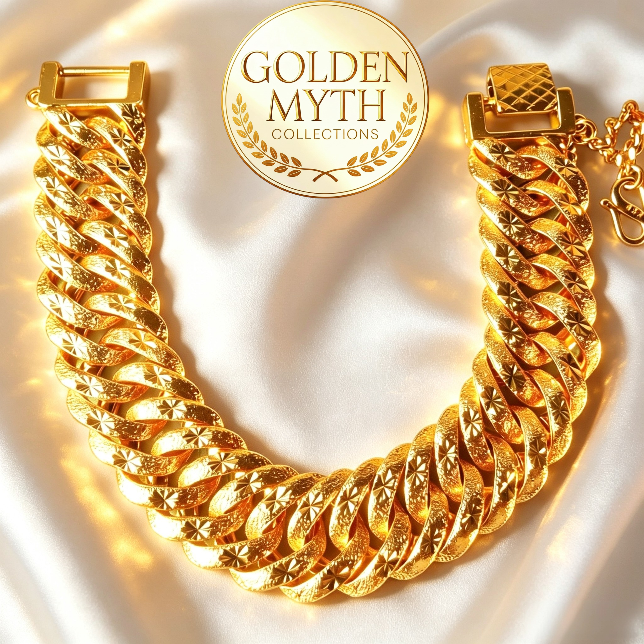 Myth.Co (63g 1.7cm) | Gelang Koko Lipan Bertatah Bintang | | Emas Aloi GP Premium (Saduran Emas dengan 24 K)