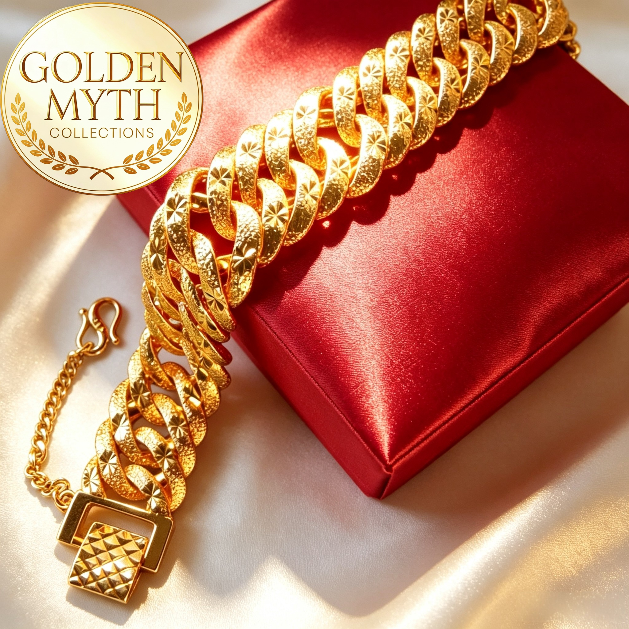 Myth.Co (63g 1.7cm) | Gelang Koko Lipan Bertatah Bintang | | Emas Aloi GP Premium (Saduran Emas dengan 24 K)