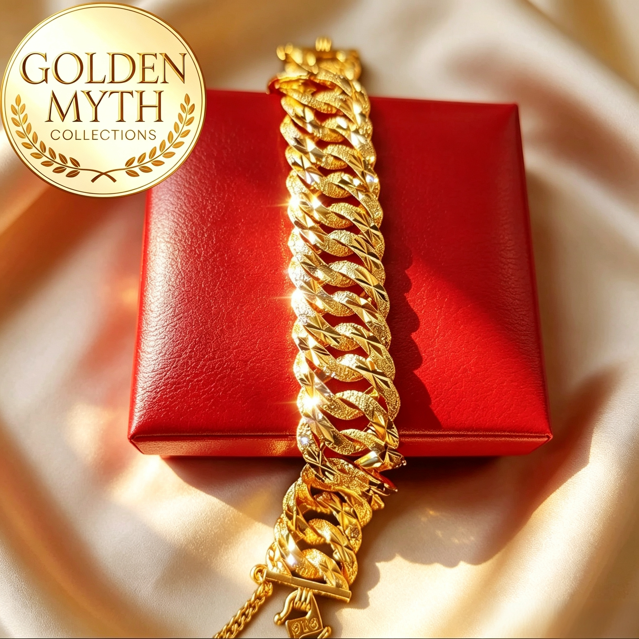 Myth.Co (63g 1.7cm) | Gelang Koko Lipan Bertatah Bintang | | Emas Aloi GP Premium (Saduran Emas dengan 24 K)