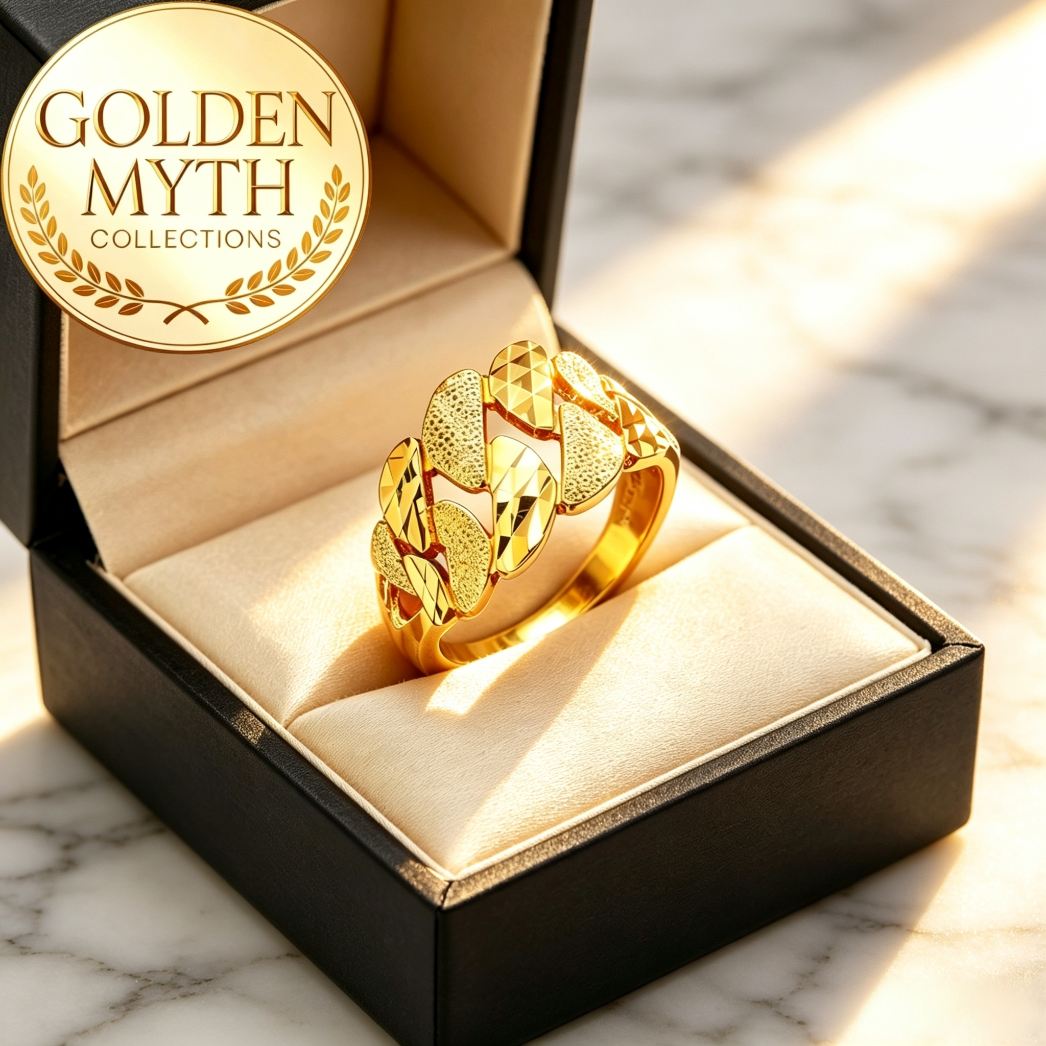 (4.02g) Cincin corak anyaman (Benson)| Emas Aloi GP Premium (Saduran Emas 24K)