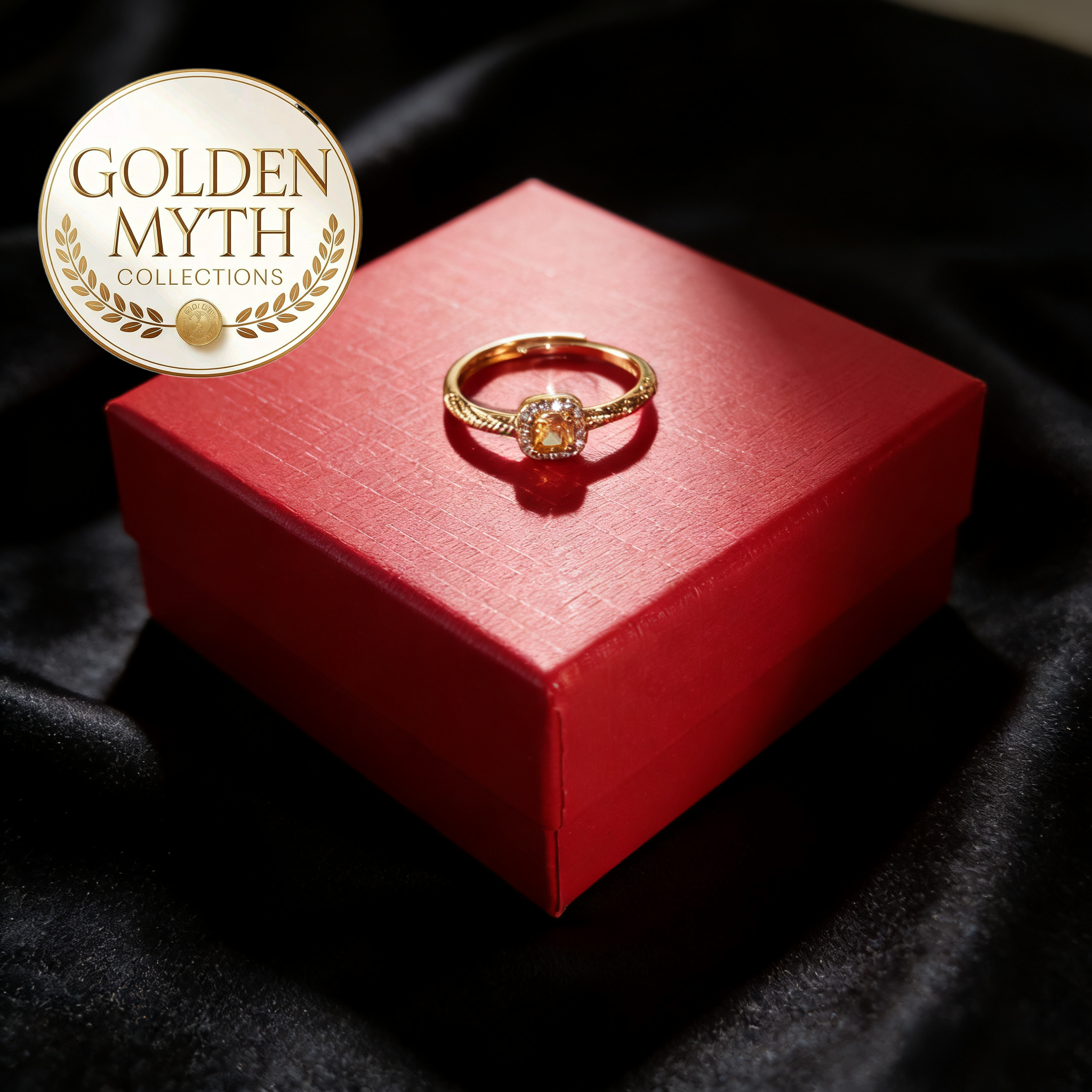 Adjustable YELLOW GEMSTONE RING | Premium GP Gold (24K Premium Gold Plated)