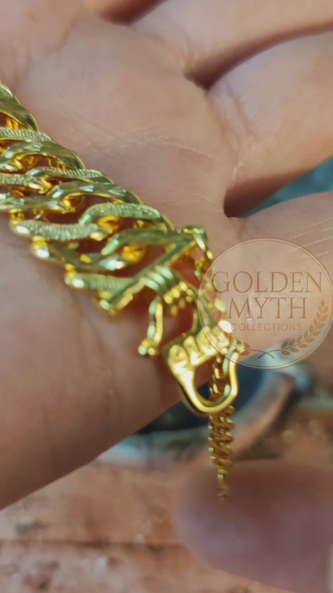 (31g LEBAR:1.3cm) Rantai tangan Lipan Adira | Emas Aloi GP Premium (Gold Plated with 24 K)