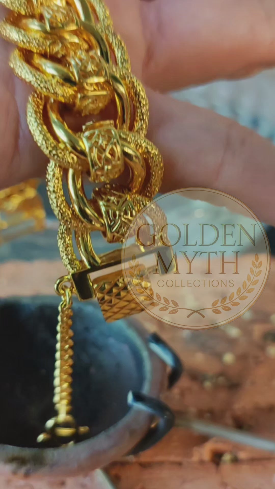 Rantai Tangan Koko King Kendi Berpasir (73g, 2cm lebar) | Emas Aloi GP Premium ( Gold Plated with 24 K)