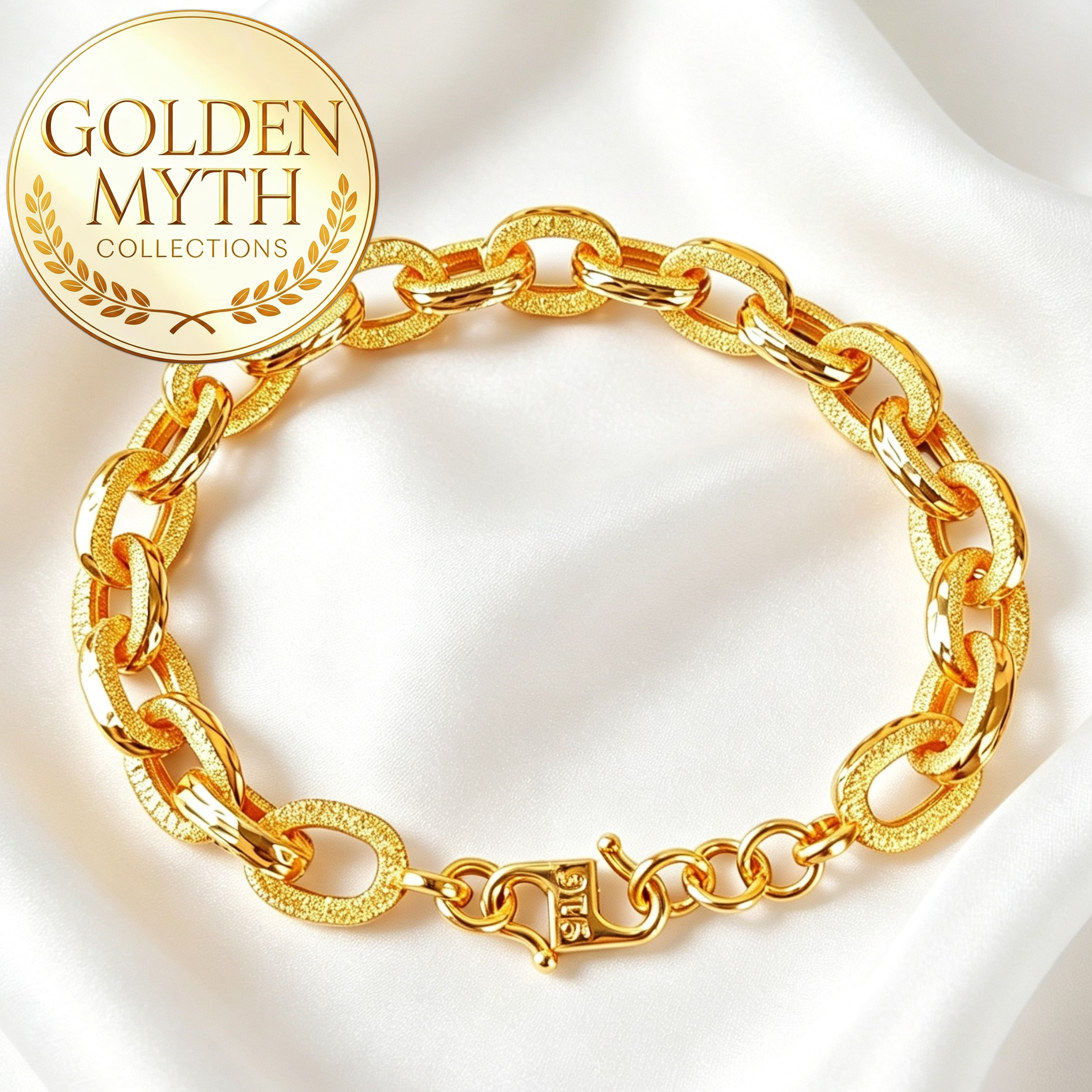 GELANG SAUH 0.8cm LEBAR | Emas Aloi GP Premium ( Gold Plated with 24 K)