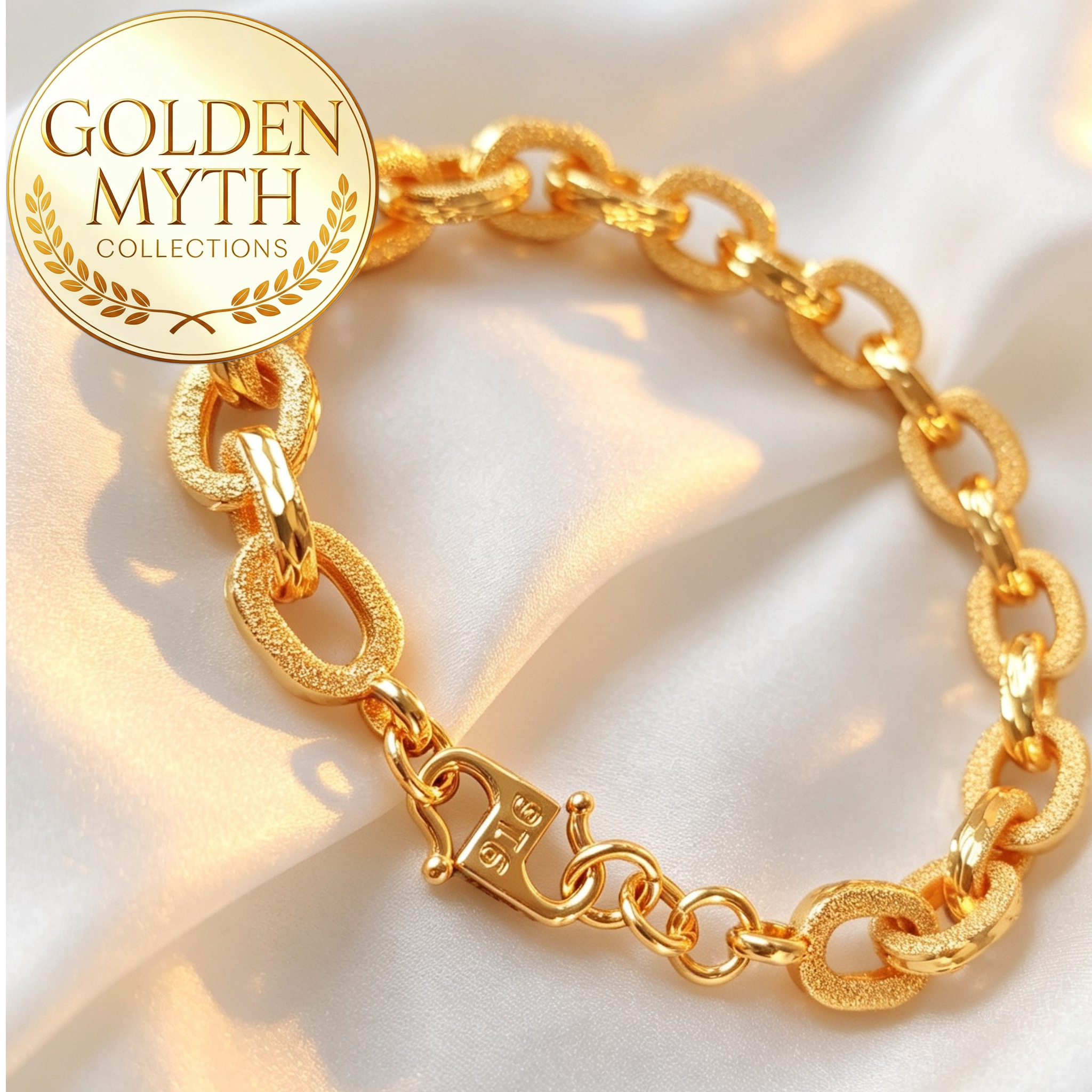 GELANG SAUH 0.8cm LEBAR | Emas Aloi GP Premium ( Gold Plated with 24 K)