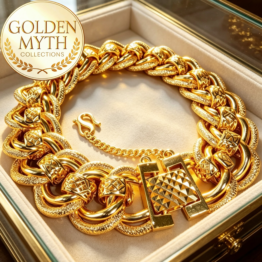 Rantai Tangan Koko King Kendi Berpasir (73g, 2cm lebar) | Emas Aloi GP Premium ( Gold Plated with 24 K)