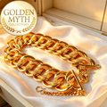 Rantai Tangan Koko King Berpasir 2cm lebar | Emas Aloi GP Premium ( Gold Plated with 24 K)
